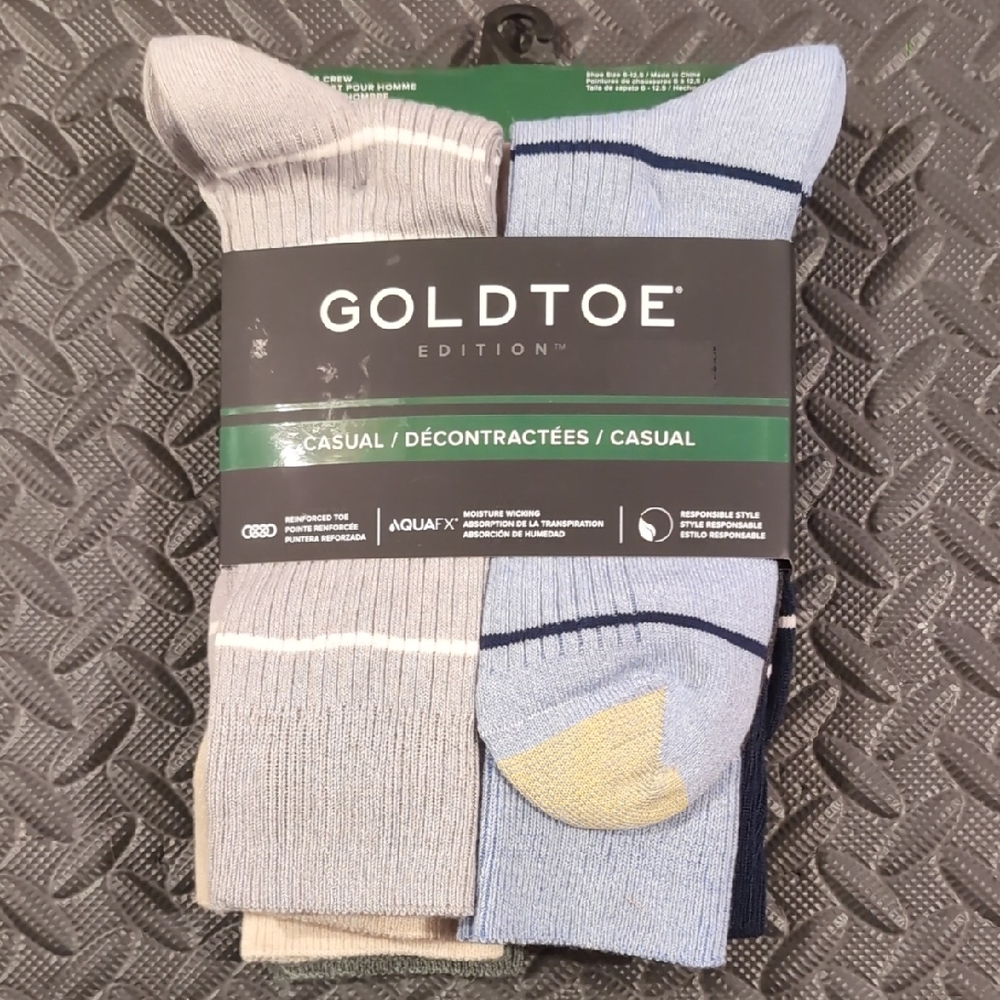 Gold Toe Edition Men's Casual Socks - Light Blue and Beige
